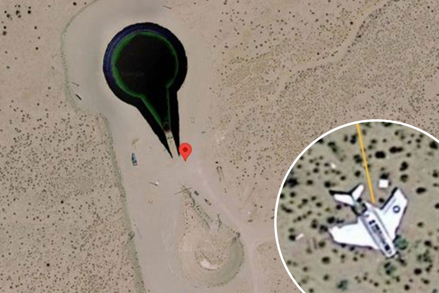 Google Earth-Nutzer findet „Riesen-UFO, umgeben von Panzern und mysteriösem abgestürztem Flugzeug“