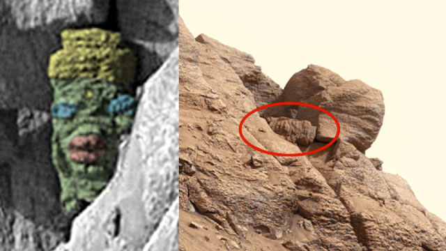 Geschnitztes Gesicht (Skulptur) auf dem Mars gefunden! (Video)