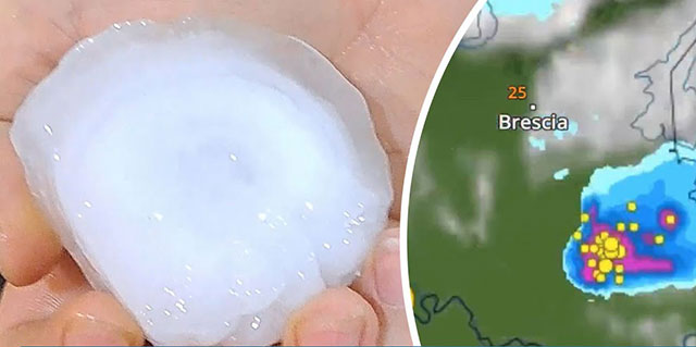 Unwetter in Südeuropa: Erneut riesiger Hagel in Italien (Videos)