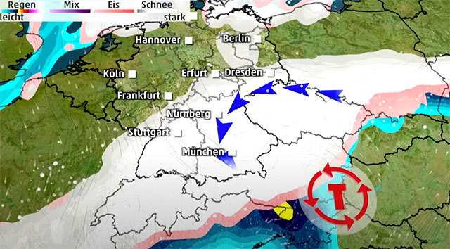Verkehrschaos droht in Deutschland, wenn Schneetief kommt (Video)