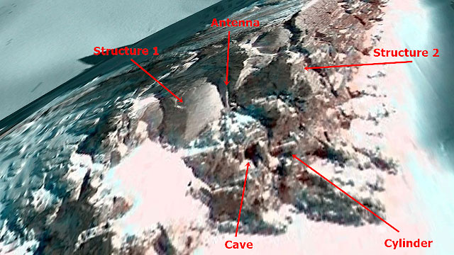 Ruinen einer alten Festungsmauer – gefunden in der Antarktis