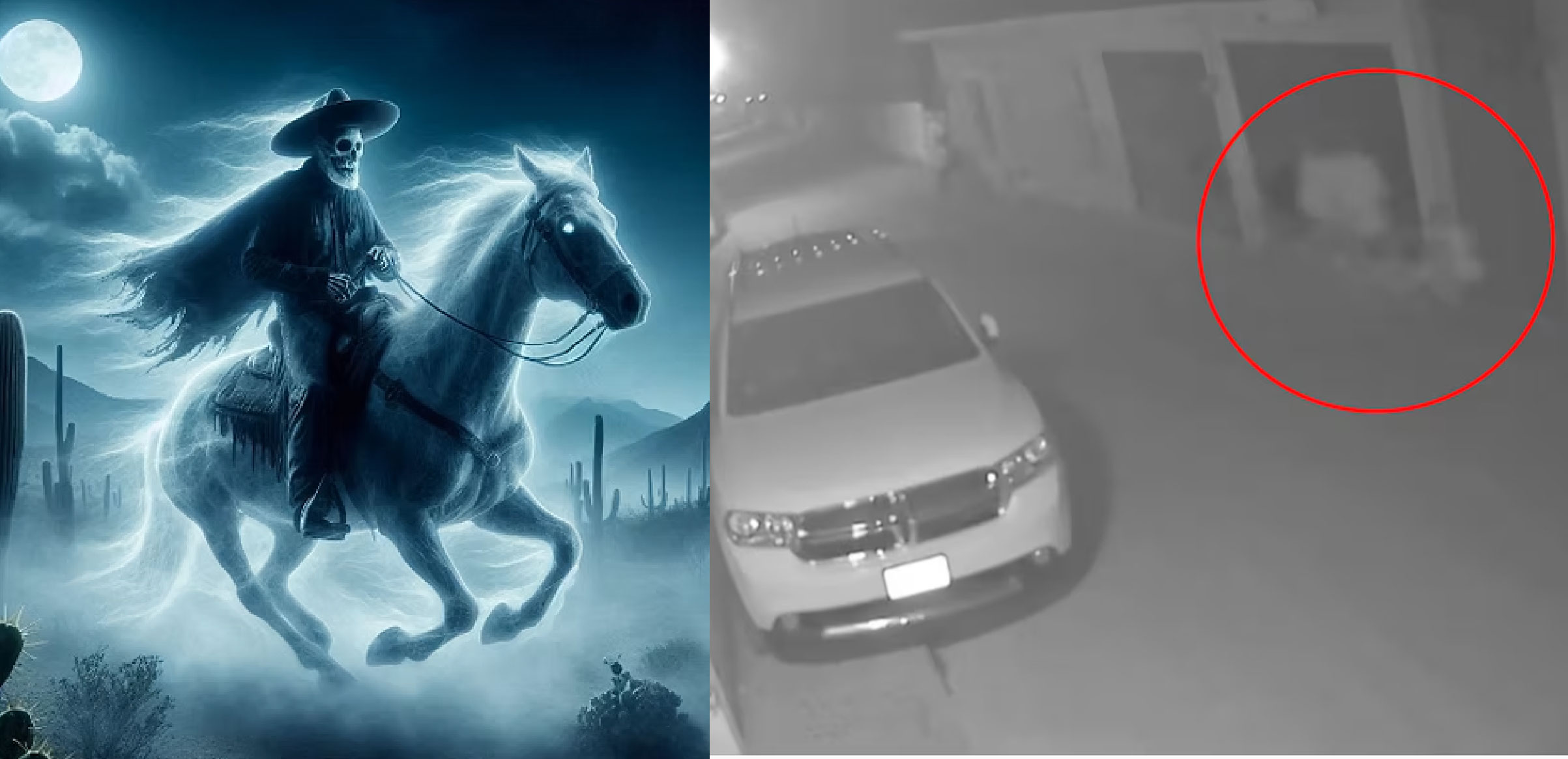 Medienbericht: Überwachungskamera filmt legendären „Geisterreiter“, der eine mexikanische Straße entlangreitet?