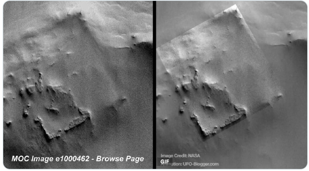 Hinweise auf einen Stargate-Ausgang auf dem Mars? Quadratische Struktur, die sich jeder Erklärung entzieht