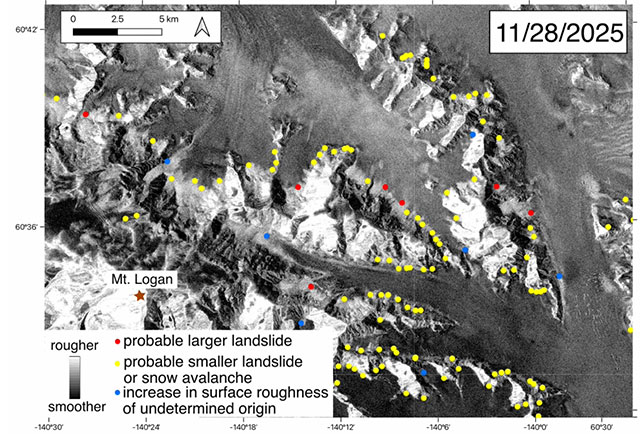 Alaska: Nach dem Erdbeben der Stärke 7,0 am Hubbard-Gletscher im Jahr 2025 wurden über 700 Erdrutsche und Lawinen kartiert