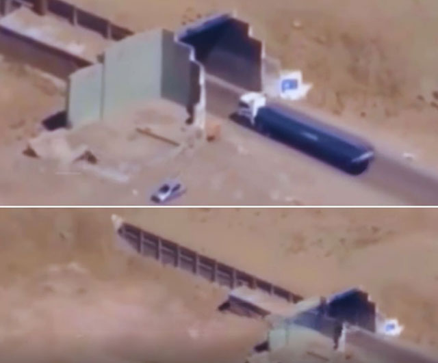 LKW fährt in Untergrund-Tunnel nahe Area 51 ein