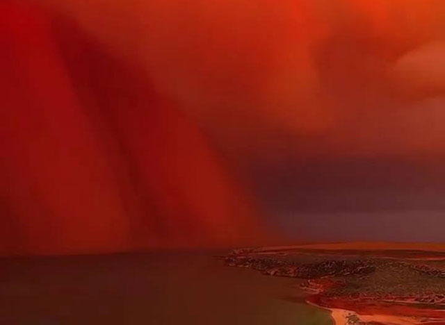 Der Himmel über Westaustralien hat sich gerade komplett rot gefärbt 🔴🌪️🌍 (Video)