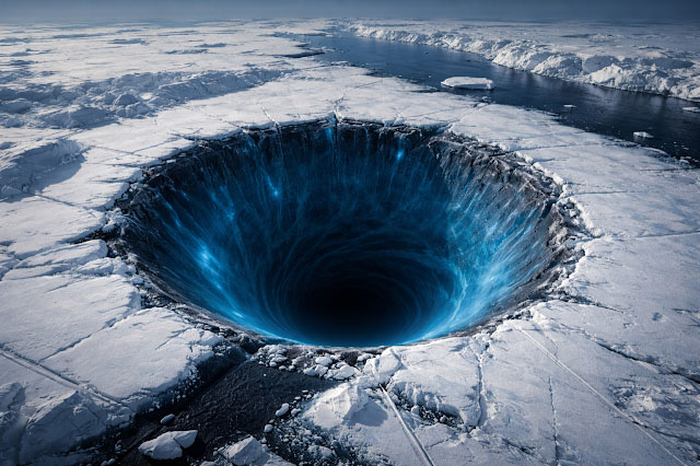 Wissenschaftler haben unter dem antarktischen Eisschild ein riesiges Gravitationsloch entdeckt