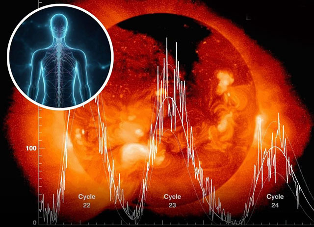 Eine Studie zeigt, dass die menschliche Biologie auf Veränderungen der Sonnen- und geomagnetischen Aktivität reagiert