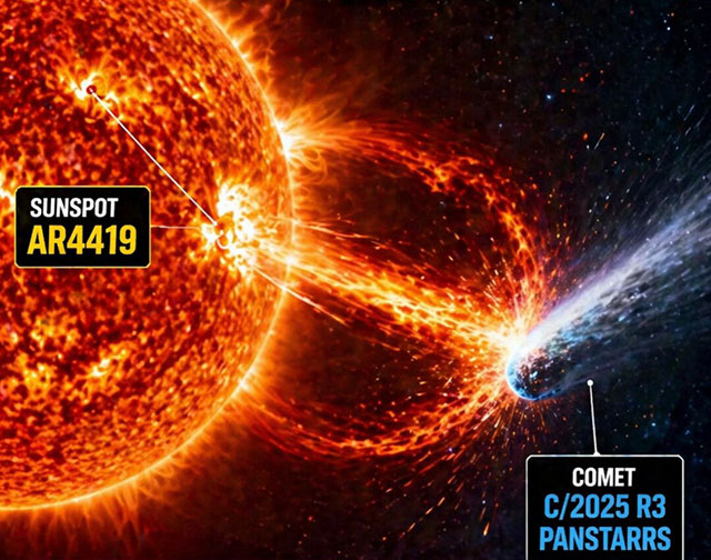 X 2.5 Sonnenausbruch: Auf den Kometen gerichtet