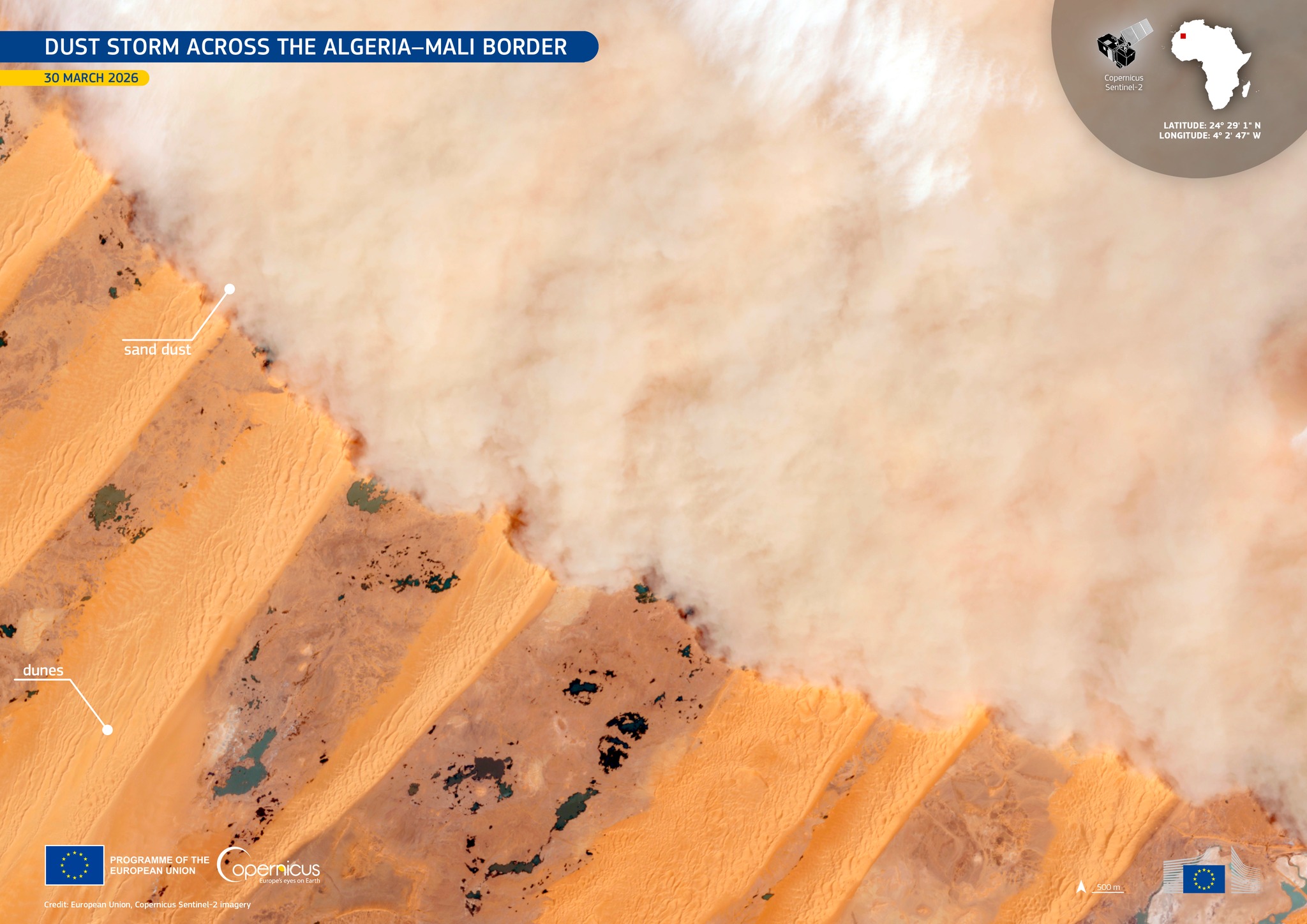 2.000 km lange Staubwand aus dem Weltraum gesehen 🌍 (Video)