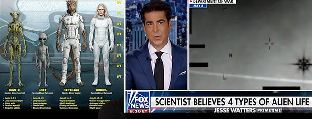 👽 Fox-Sendung diskutiert Behauptungen über vier außerirdische Arten (Video)