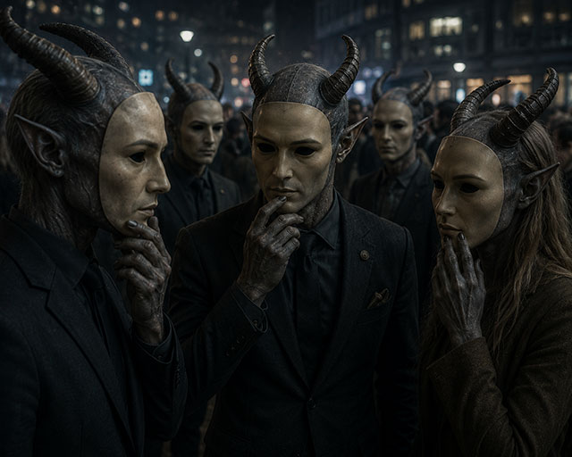 👁️👿 Sie sind interdimensionale Wesen die Masken tragen