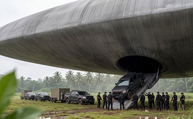 🚚🛸 Vier Trucks fuhren die Laderampe hoch und kamen nicht mehr zurück!
