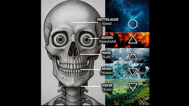 💀 📐 Der Architekt des Universums hat die fünf Elemente in deinen eigenen Schädel gelegt
