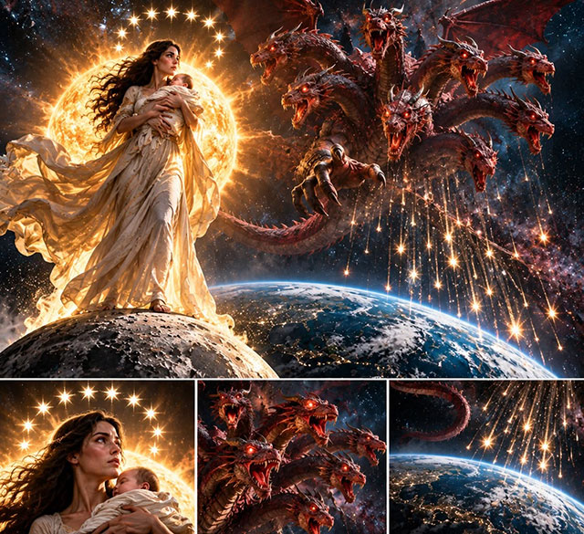 🐉  ☄️ Wer ist die geheimnisvolle Frau, die mit der Sonne bekleidet ist?