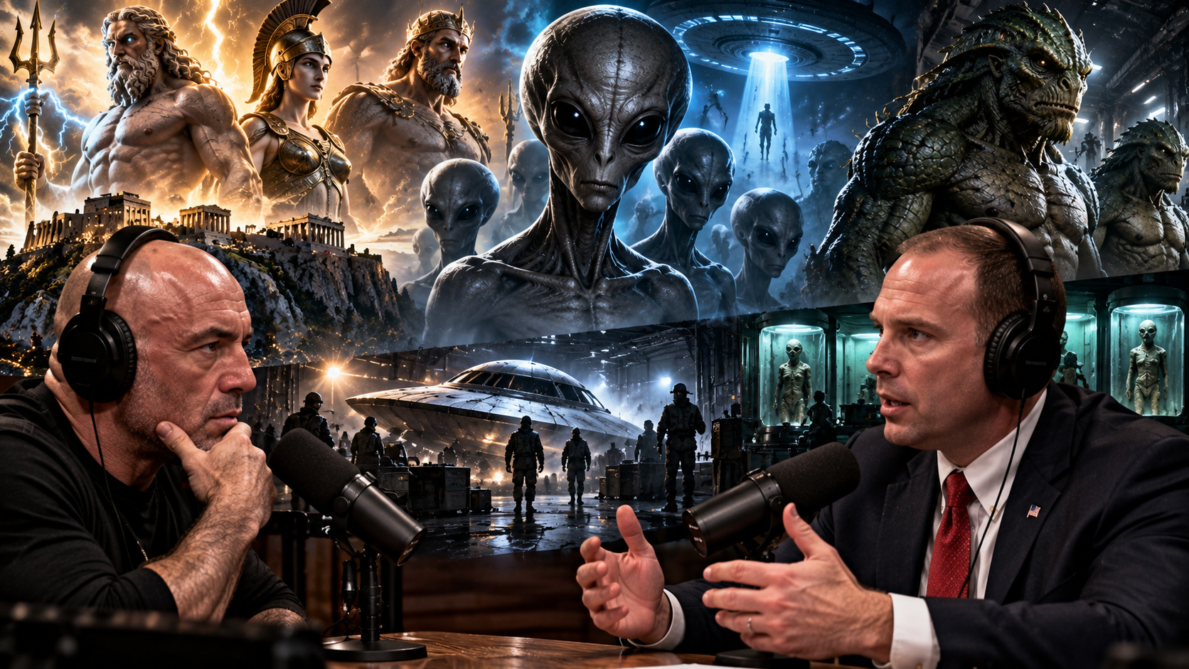 👽 🛸 UFO-Whistleblower David Grusch stellt im Joe-Rogan-Podcast abenteuerliche Behauptungen über Außerirdische auf: „Griechische Götter“ und „Gorilla-Echsen“