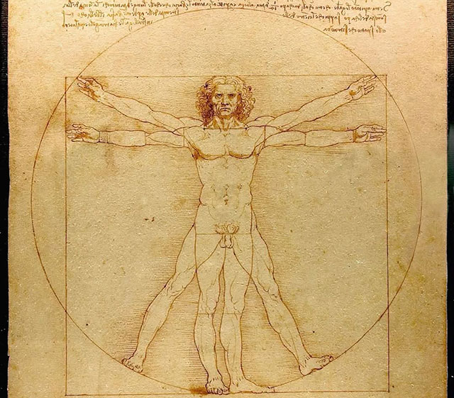 ⚜️ 📜 Der vitruvianische Mensch: Warum stellte Leonardo die menschliche Gestalt in zwei Posen dar?
